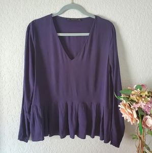 ZARA BASIC navy blue top.